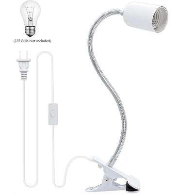 Adjustable Light Bulb Stand - Clamp Lights with Flexible Neck and E27 Socket Desk Lamp Holder with On/Off Switch
