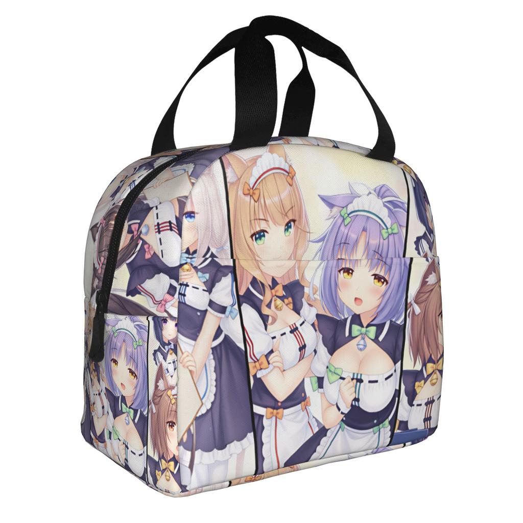 Игровая сумка-ланчбокс с термоизоляцией N-Nekopara Chocola Vanilla для кемпинга, путешествий, аниме, водонепроницаемая, термосумка, коробка для бенто, для женщин, мужчин