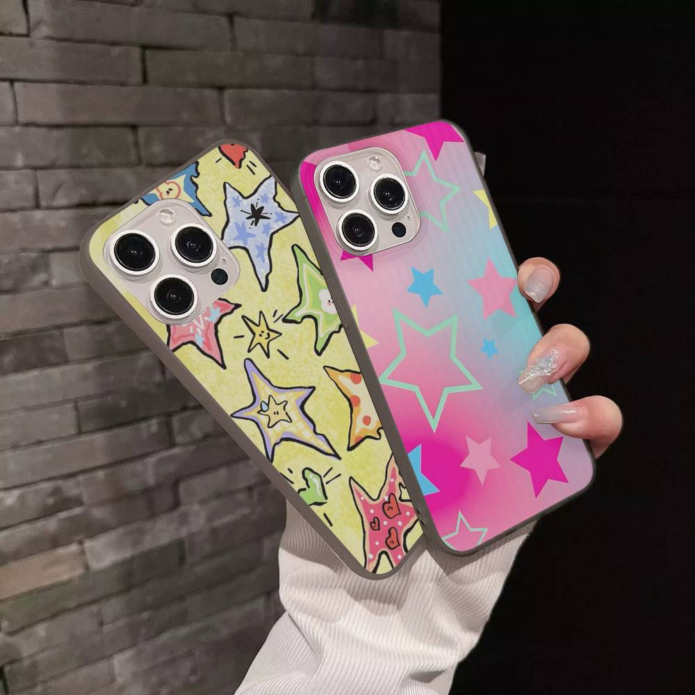 Cartoon-Stern-Handyhülle für iPhone 16 15 17 Pro 11 12 13 14 Pro Max Plus Weiche Wellen-Silikon-Schutzhülle