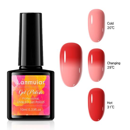 10 ml Schnelltrocknend Sichere Inhaltsstoffe Mehrere Farben Nagellack Temperaturverlaufsänderung Gel-Nagellack Nagelzubehör