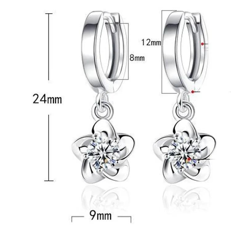Zinc Alloy Sterling Zinc Alloy Earrings Zircon High Quality Retro Simple Pattern Purple White Zircon Earrings Hot Sale