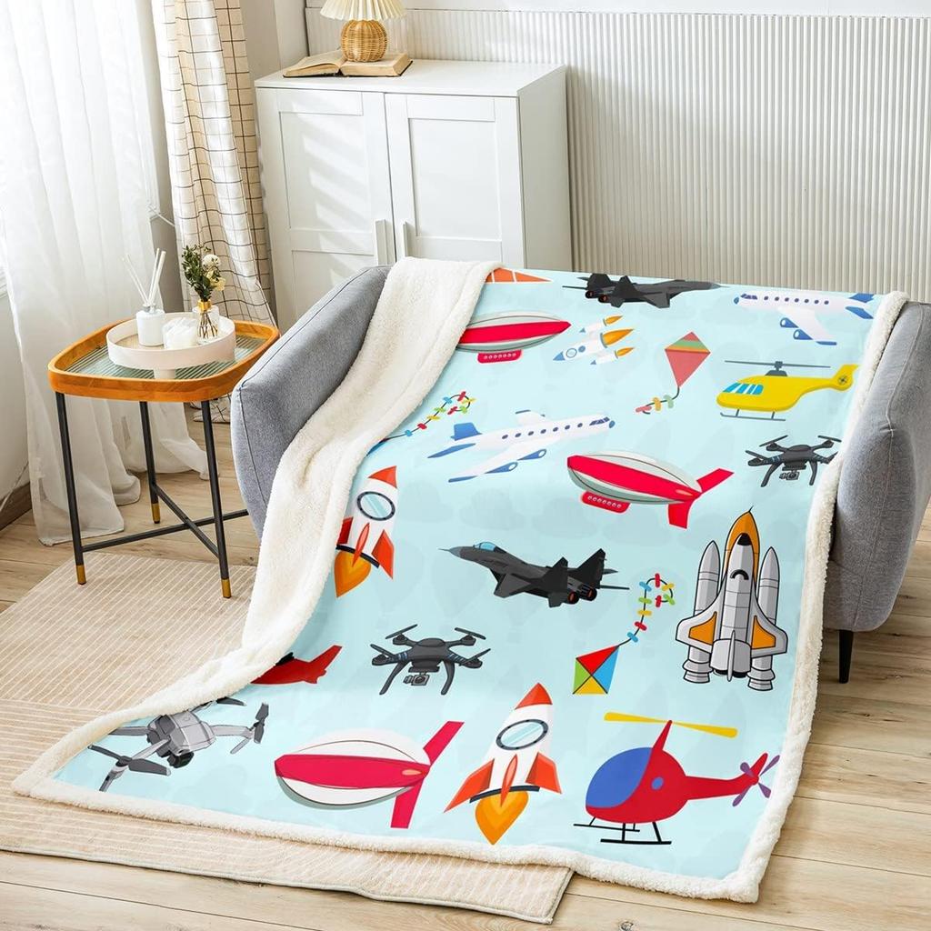 Garbage Truck Blanket Soft Fleece Throw Recycling Theme Kids Room Decor Educational Gift Baby Gift