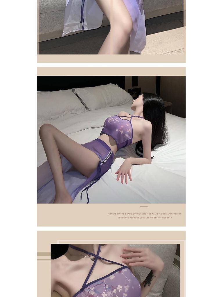 Retro Erotic Hanfu-Style See-Through Lingerie Dress