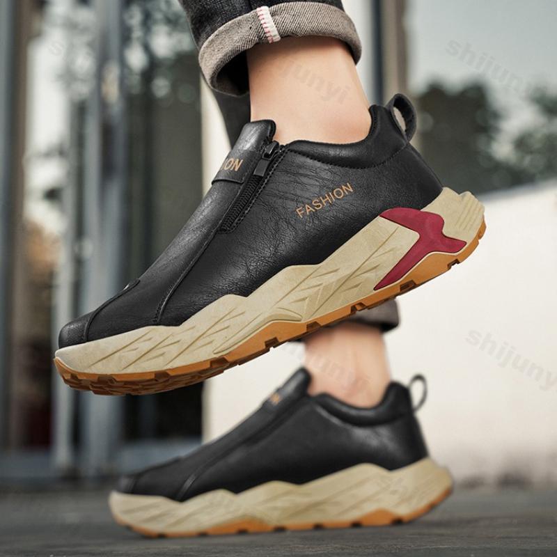 Módní pánské boty 2025 Jaro Nový styl Korejská verze Módní trend Outdoorové cestovní ležérní boty Boční zip Stručně navržené tenisky