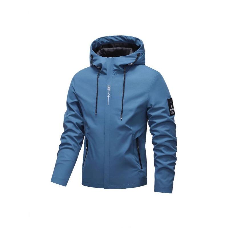 European Men's Windproof Hooded Jacket - Trendy, Simple Workwear for Outdoor Sports & Casual Wear
