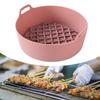 AirFryer Pote de Silicone Multifuncional Air Fryers Forno Acessórios Rosa Redondo