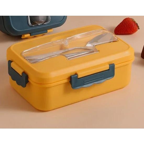 Microwave Lunch Box with Spoon Chopsticks Wheat Straw Dinnerware Food Storage Container Children Kids School Office Bento Box