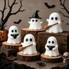 1/3Pcs Halloween Spooky Mini Ghost Statue Glow in Dark Luminous Cute Figurine for Home Desk Party Decoration