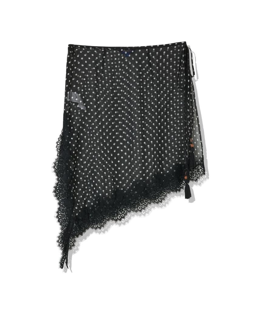 Penfield Dot Lace Layered Wrap Skirt Black_Fs7Ws03F