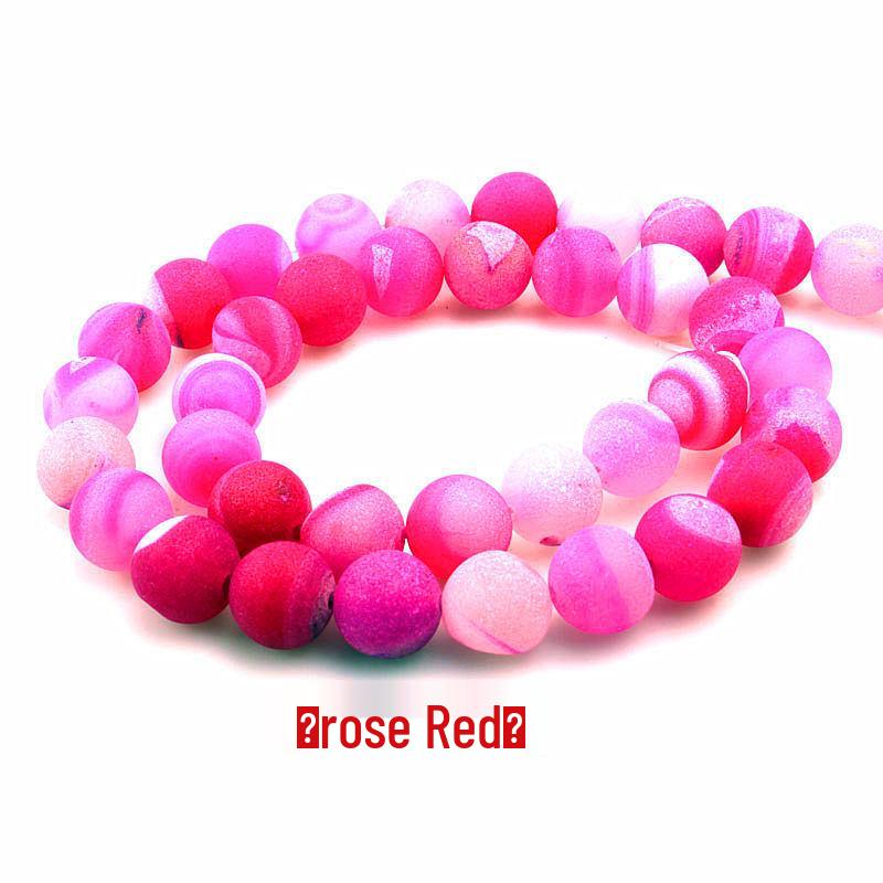 Natural Multi-color Frosted Agate Loose Beads for DIY Jewelry Accessories