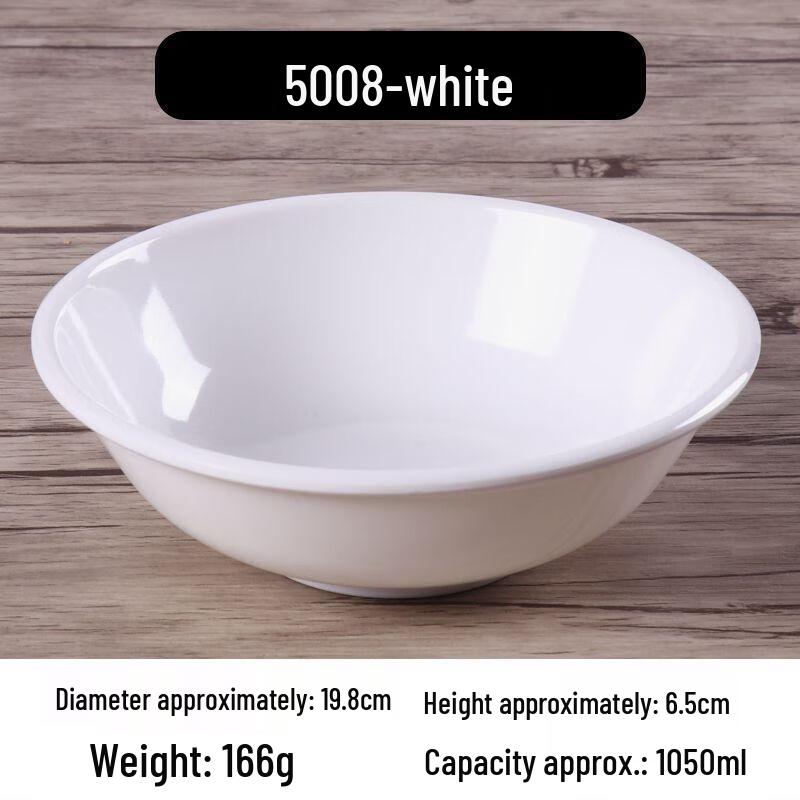 Commercial White Melamine Imitation Porcelain Rice Bowl - 10 Pack