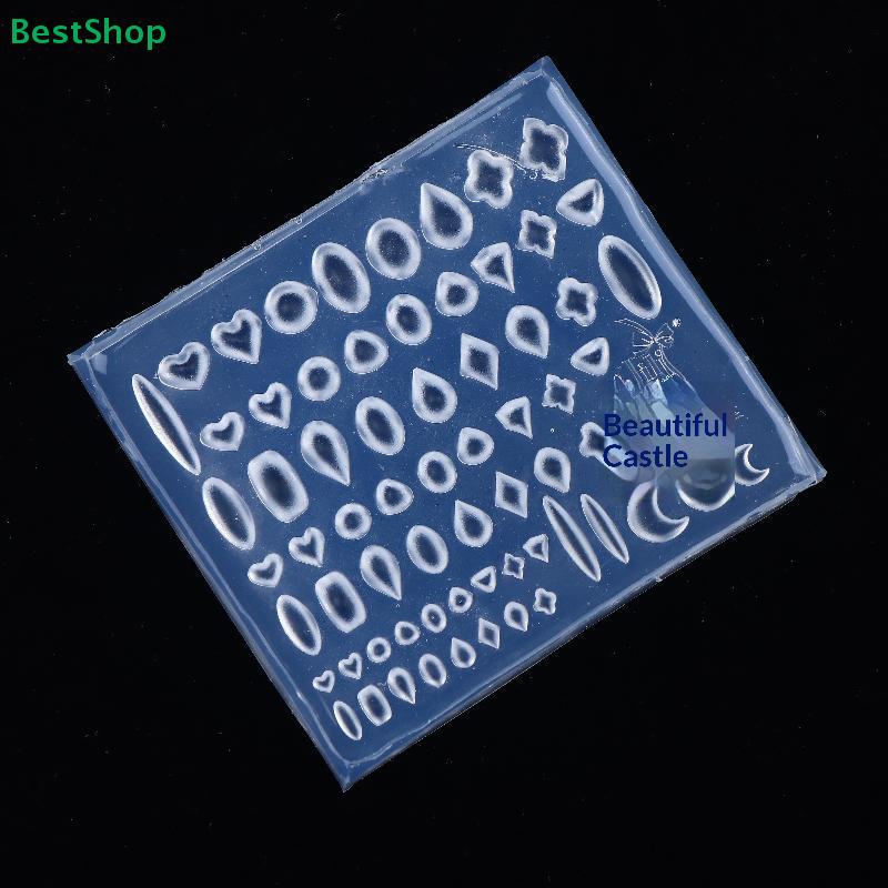 3D Silicone Mold Gemstone Heart Oval Shape Nail Artistry DIY Transparent Manicure Template