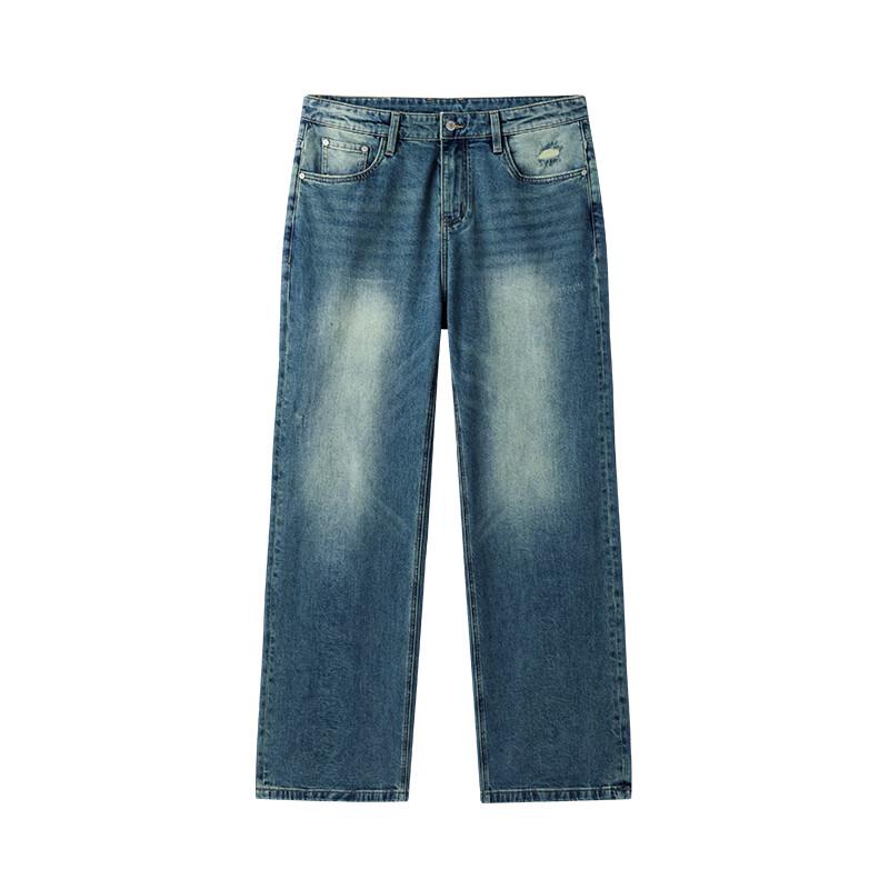 Navigare Men's Retro Loose Straight-Leg Jeans