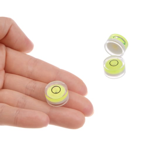 Kozelo 3-Pack Small Round Bubble Levels, 15mm Diameter, 8mm Thick, Mini Round RV Leveling Tool for Travel Trailer Turntable Camera, Lime