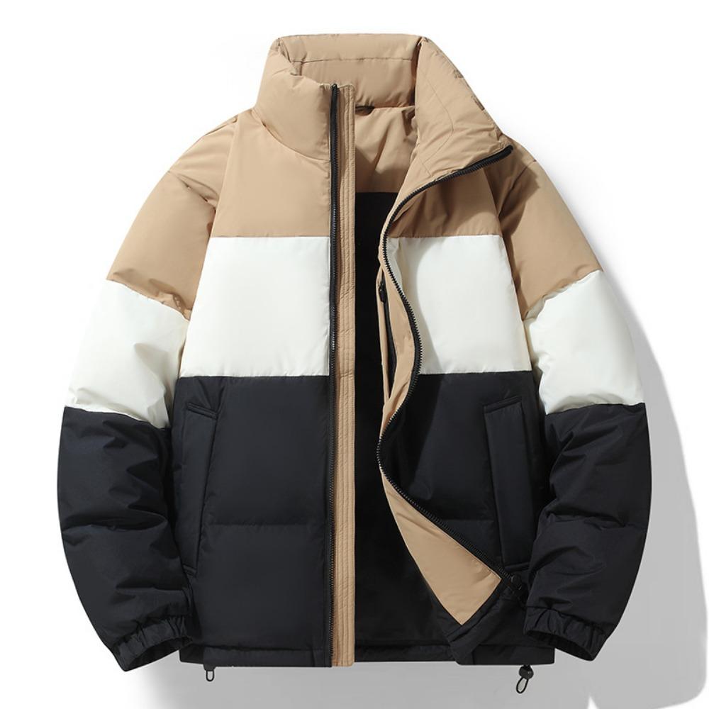 Winter New Couple, White Duck Down Stand-up Collar Thickened Warm Jacket Men's Bread Clothes