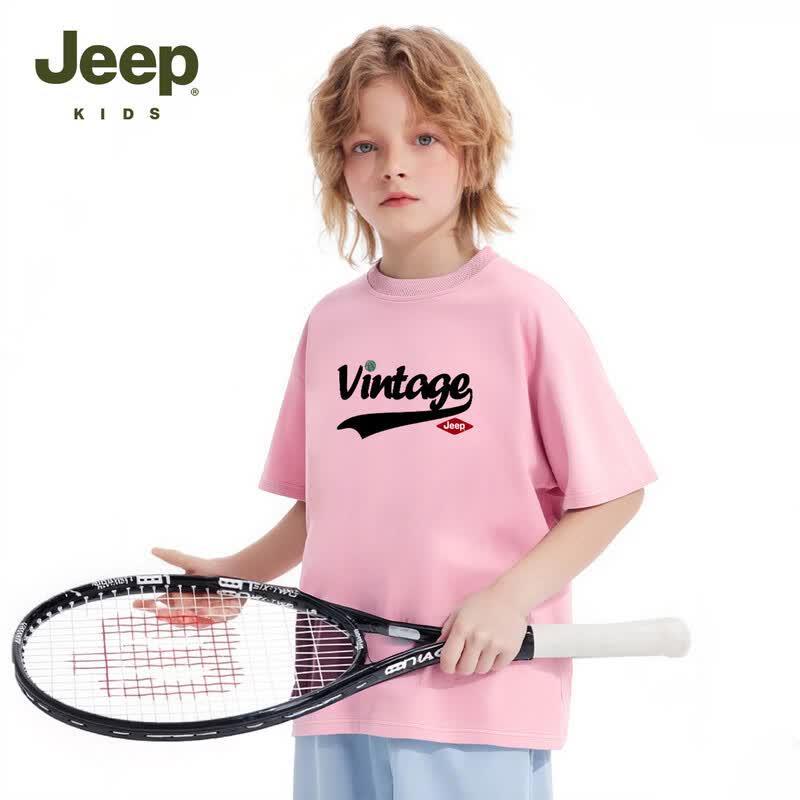 JEEP Kids' Pure Cotton Breathable Short-Sleeve T-Shirt