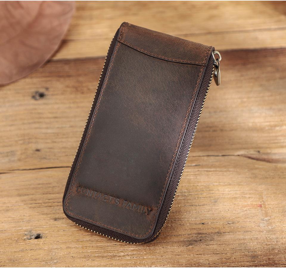 Cutie de depozitare ceasuri din piele retro Crazy Horse cu fermoar – pachet unic