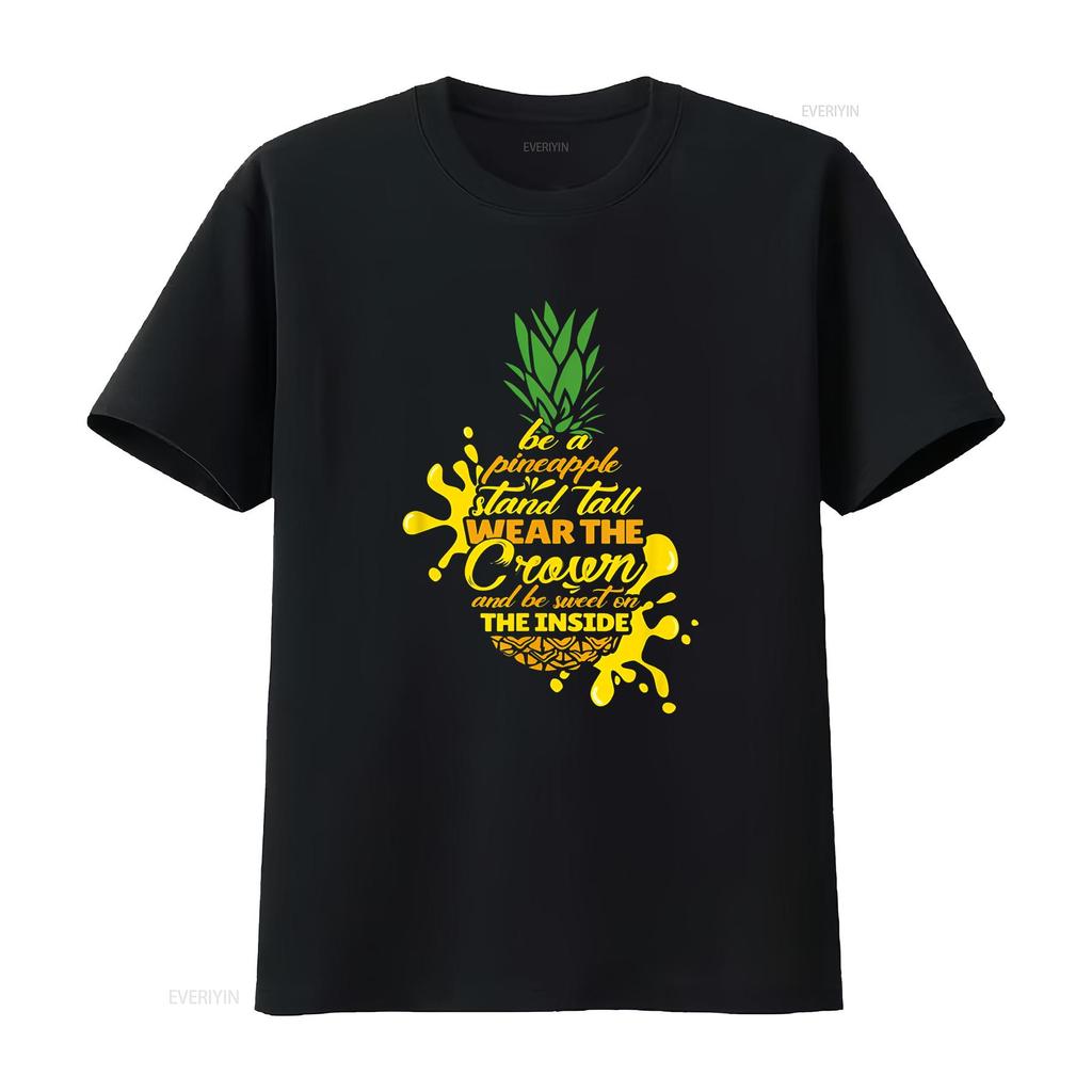 funny gift pineapple T Shirt for men women Black 3X Large vintage Washed fashion Unisex Slightly Breathable designer clothes