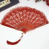 Sex Underwear Retro Lace Women's Fan Summer Orchid Fan Dance Performance Photography Photo Props Folding Fan