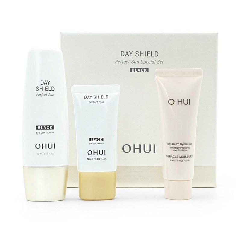 OHUI Day Shield Perfect Sun Black Whitening Tone-Up Sun Cream 2-Piece Cosmetic Set, 80ml, 1 pcs