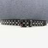 Double Needle Heavy Rivet Belt Genuine Leather Cowhide Whole Hole Belt Diamond Nail Hollow Eye Thorn Accessories American Style