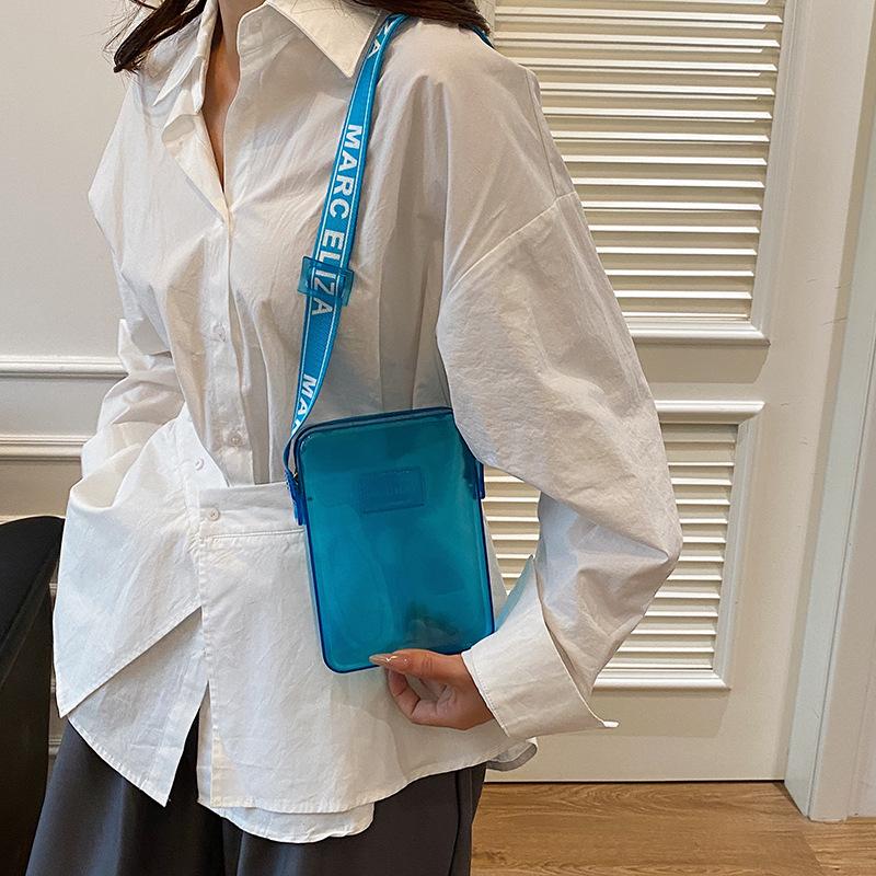 Fashionable PVC Messenger Bag Transparent Shoulder Bag Waterproof Square Bag Handbag Phone Bag Women Lipstick Key Storage Bag