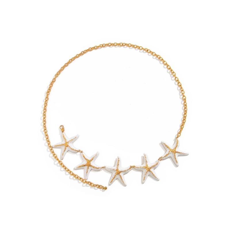 Bohemian Starfishes Waist Chain With Mixed Materials For Beach Vacation Outfits Summer Resort Accessory Stylish Adjustable Hip Belt