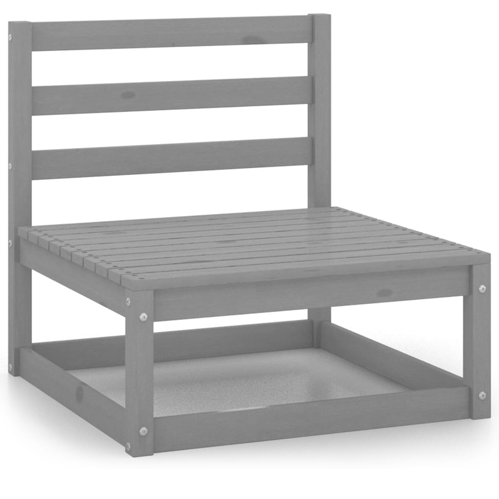 Vidaxl 9-Cz. Garden Lounge Furniture Set, Grey, Pine