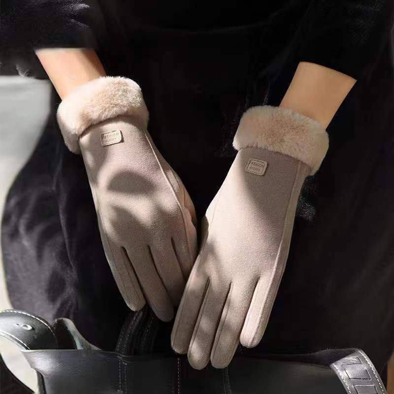 German Velvet Gloves Women's Touch Screen Outdoor Riding To Keep Warm