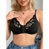 Solid Color Front Closure Lace Push Up Bra – Sexy Deep V Supportive Lingerie