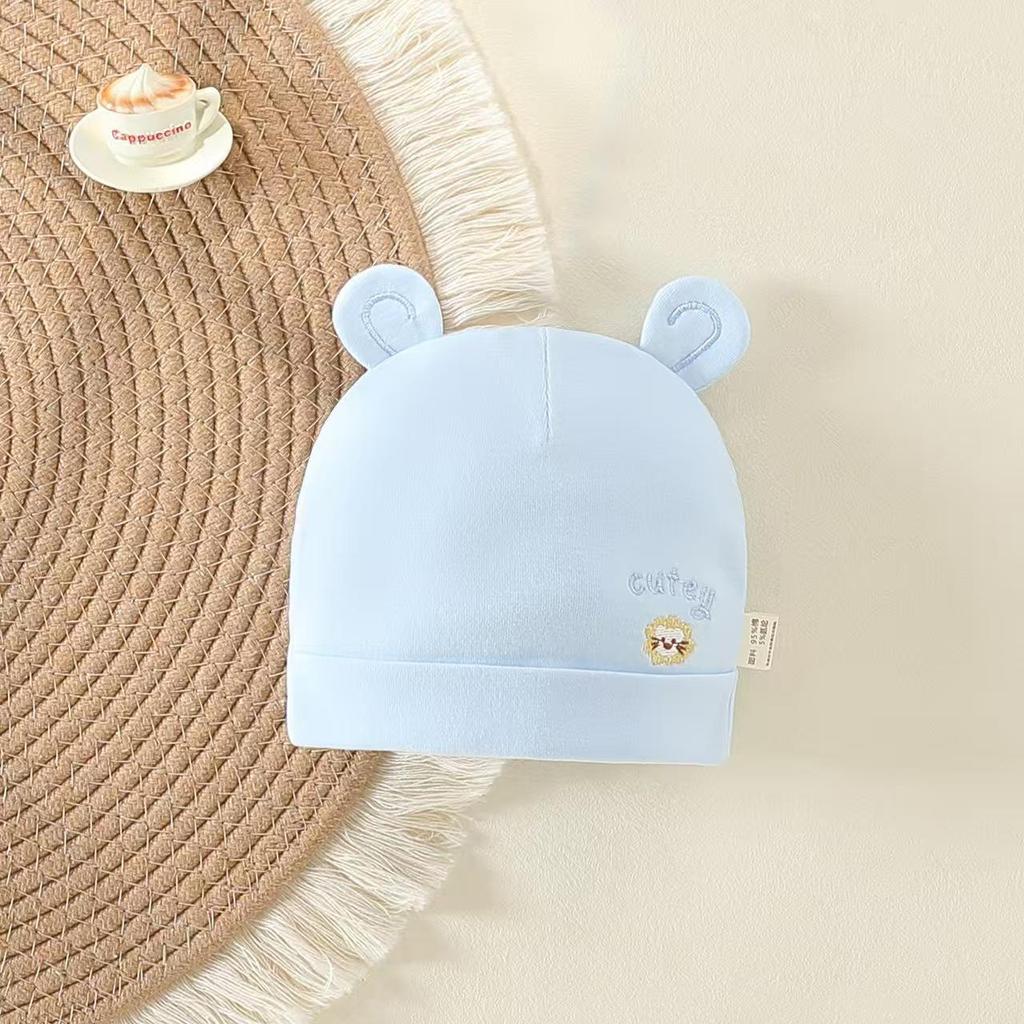 Pure Cotton Double Layer Newborn Hat for 0-3 Months, Suitable for Autumn/Winter