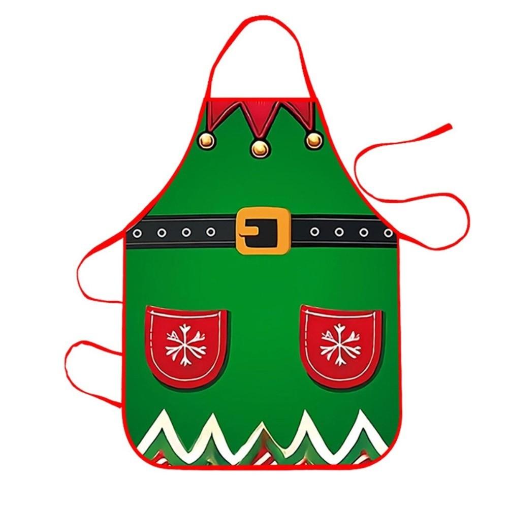 Oil-Resistant Christmas Apron Reusable Kitchen Aprons New Santa Claus Apron Holiday Decor