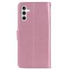 For Samsung Galaxy S24 Case Rhinestone Leather Phone Cover Owl Flower Pattern