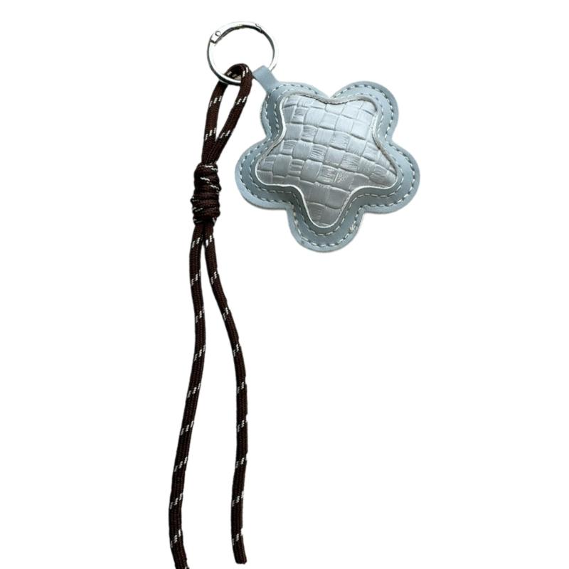 

Modern Geometric Keychain Fine Stitched PU Leather Hanging Decoration Accessory Versatile Use for Daily Essential синій