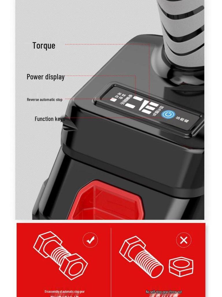 Drehmomentstarker bürstenloser Akku-Schlagschrauber mit Lithium-Akku für Holzbearbeitung und Autoreparatur