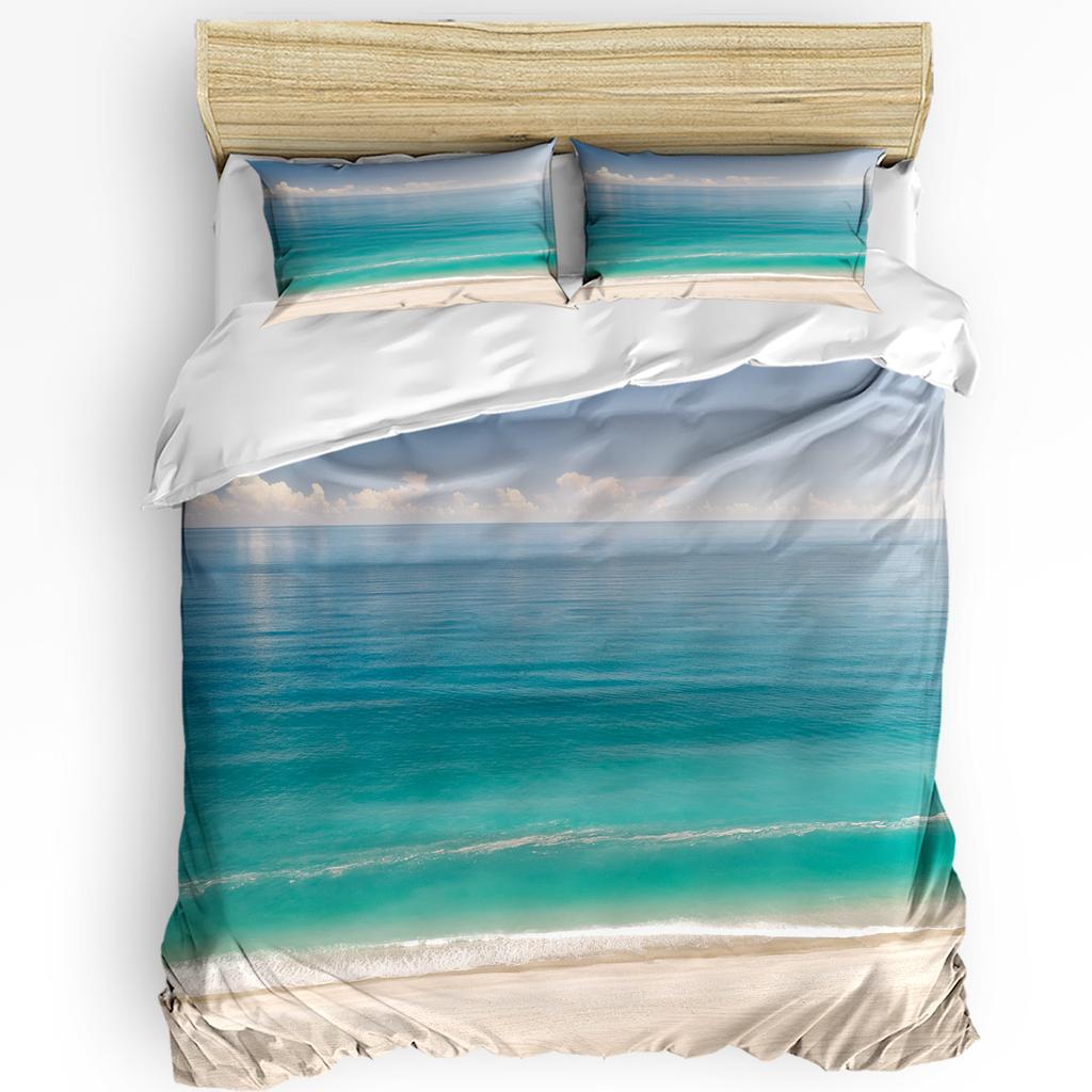 Vibrant Trendy Landscape Ink Painting Chinese Style 3pcs For Bedroom Bed Home Textile Double Quilt