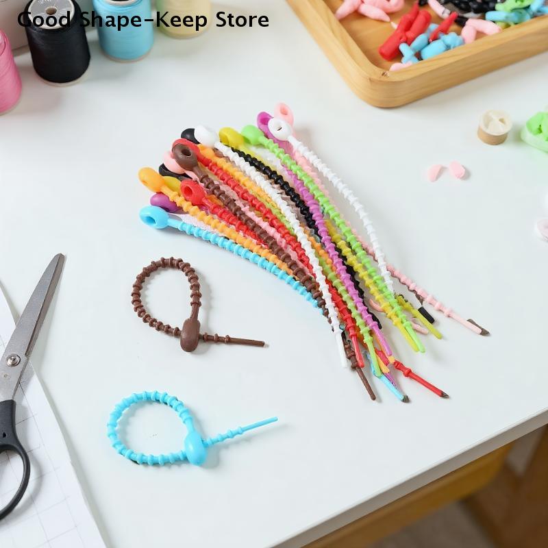 30KS Silikonový Opakovaně Použitelný Organizér Kabelů Navíječ Úložný Držák Stahovací Pásky Taštička na Šňůrky Klip na Šňůrku Klipy na Uspořádání Šňůrky Sluchátek Potravinový Klip