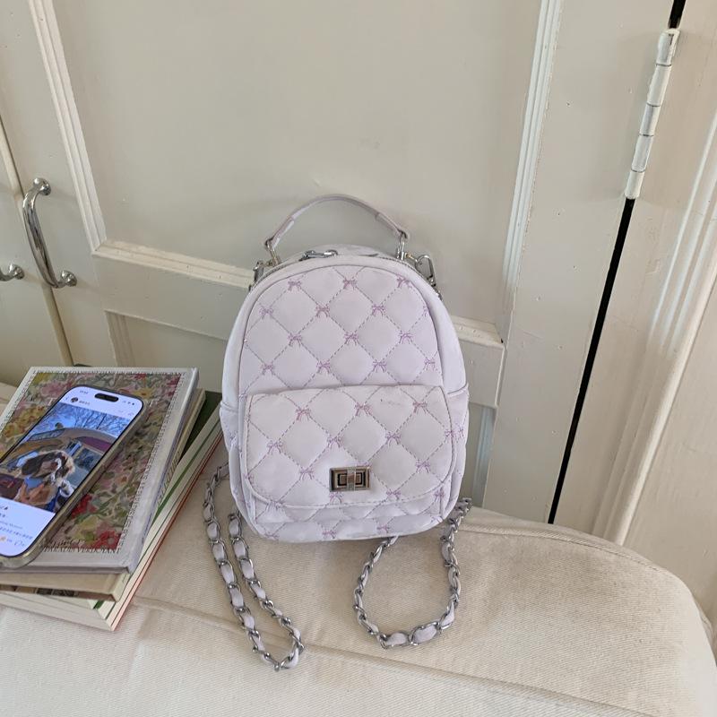 

Нишевый дизайн ромбовидная цепочка женская повседневная универсальная многоцелевая сумка-рюкзак лавандовый