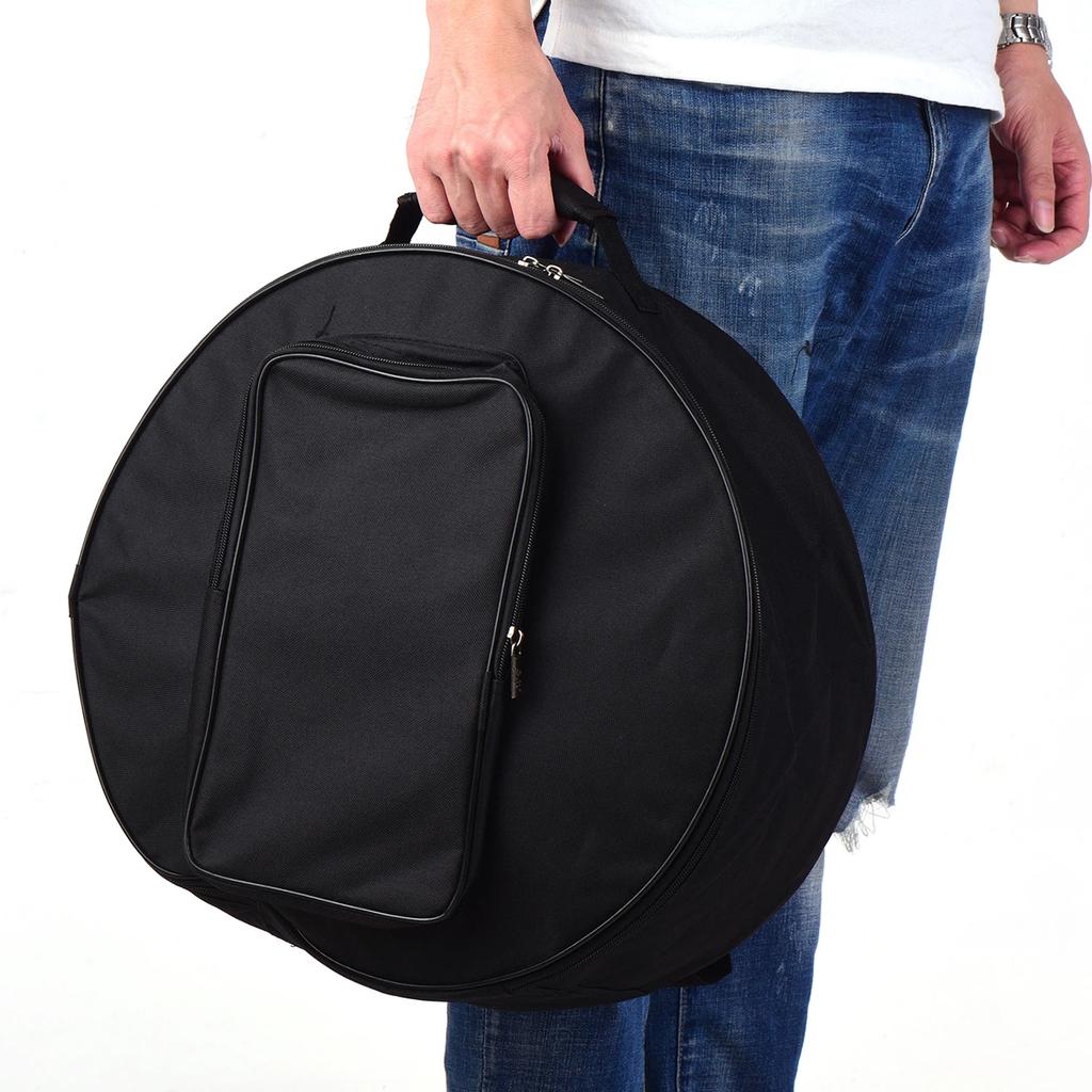 Compact Snare Drum Backpack Case, Carrying Round Tool Bag with Shoulder Strap and External Pockets,musical Instrumentaccessories