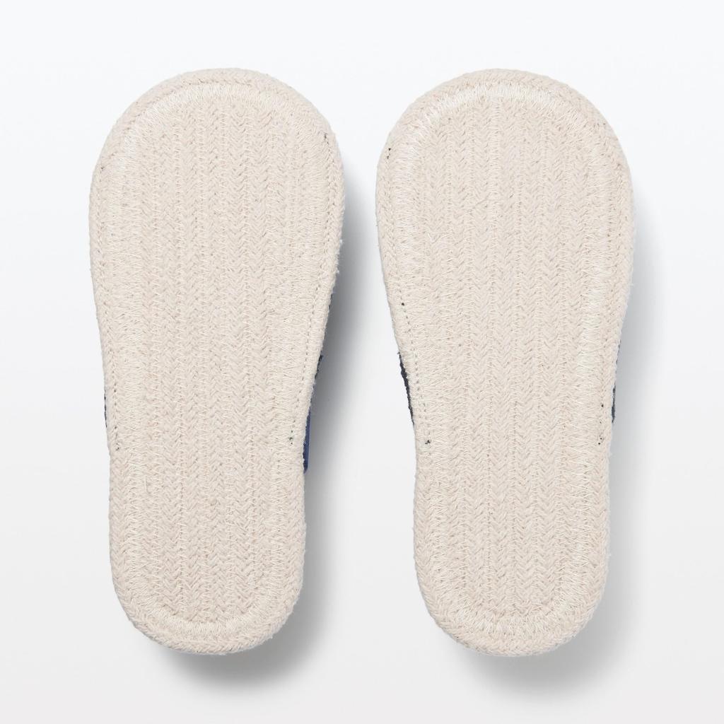 MUJI Room Open XL Natural White x 23087865 Sandals, Toe, (Size 26.5-28cm), Navy,