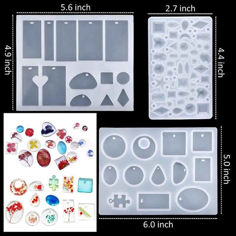 94pcs Resin Casting Molds and Tools Set DIYs Silicone Epoxy Resin Mold Necklace Jewelry Making Craft Mould for Enthusiast