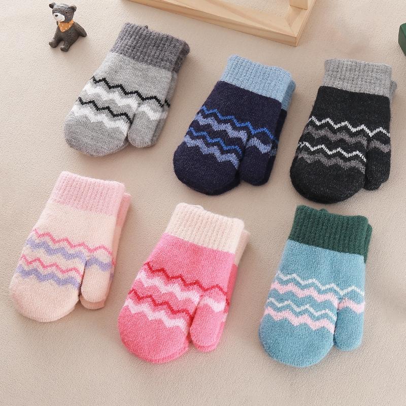 Korean Sweet Heart Children Kids Warm Gloves Winter Windproof Thicken Boys Girls Kids Cycling Mittens Cute Fashion Baby Gloves