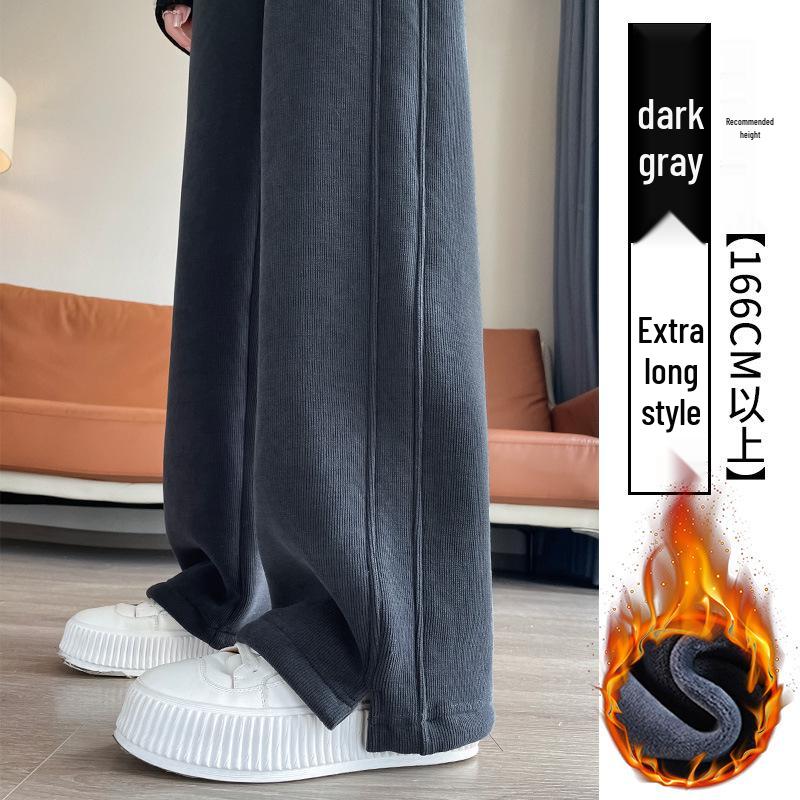 2025 Versatile Lambswool Warm Commuting Pants: Autumn/Winter Plus Velvet Casual Slit Style