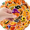 50 Halloween Pumpkin Lantern Graffiti Stickers Suitcase Car Laptop Skateboard Waterproof Decorative Stickers