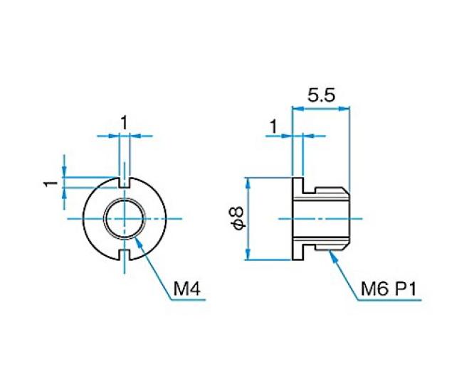 Adapter nut ND-M6-M4 /61-6966-11