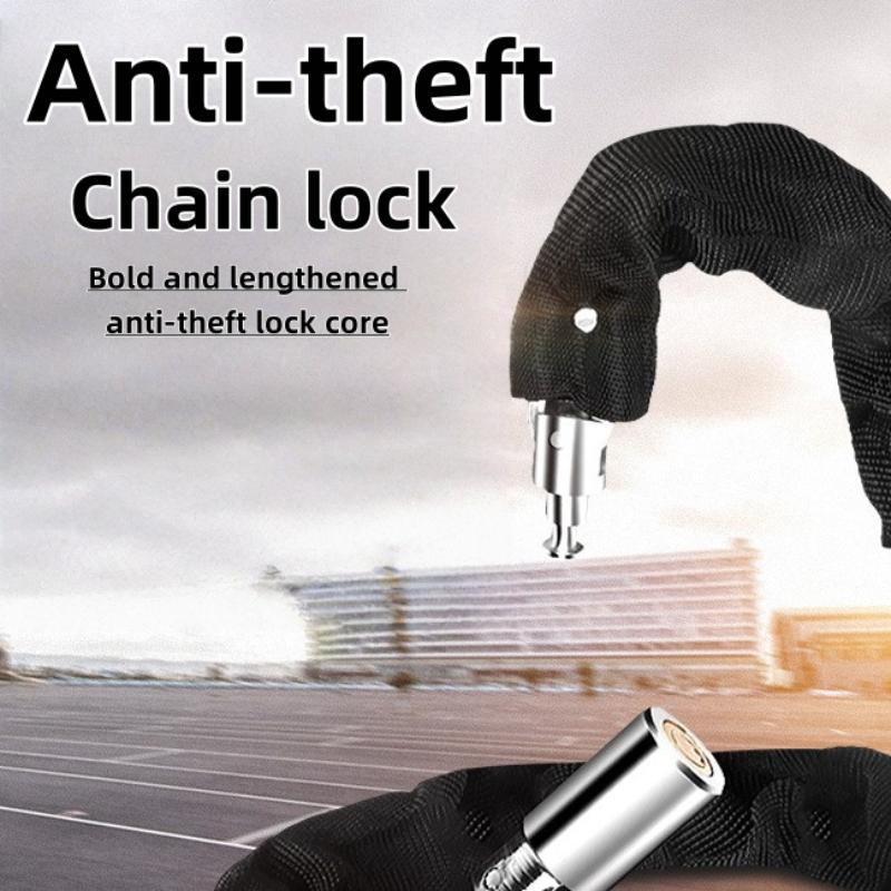 60cm Heavy Duty Anti-theft Bike Lock Portable Motorcycle Chain Lock with Keys Perfect for Scooters Bicycles Safety Security