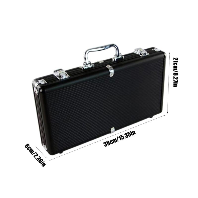 300Pcs Capacity Black Hard Aluminum Alloys Poker Chip Carrying Case Poker Chip Case for Gaming Night and Collector