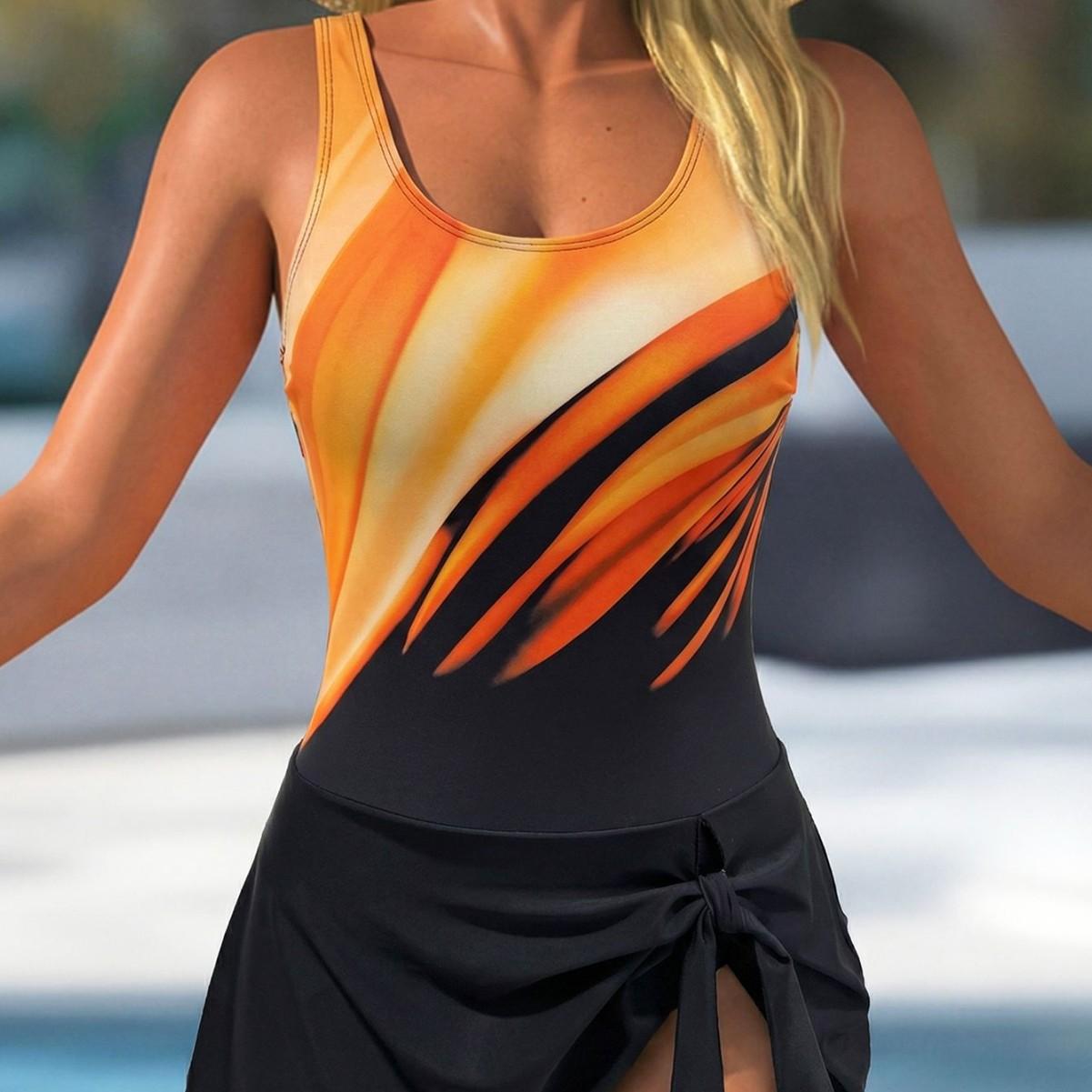 Женский Модный Яркий Полосатый Узкий Купальник Купальник для Отдыха на Пляже у Моря S