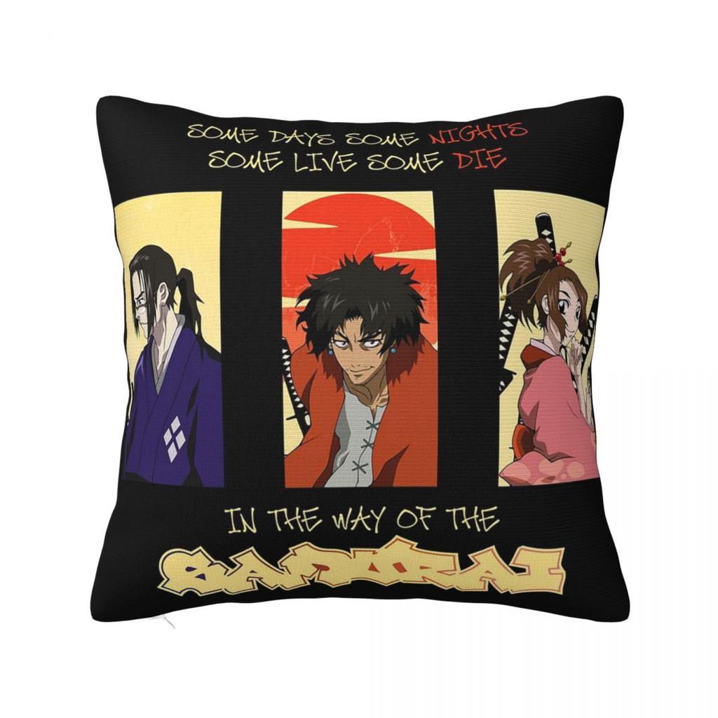 Adventure Samurai Champloo Anime Square Pillowcase Cushion Cover Pillow Case Throw Pillow Cover for Home Sofa Living Room