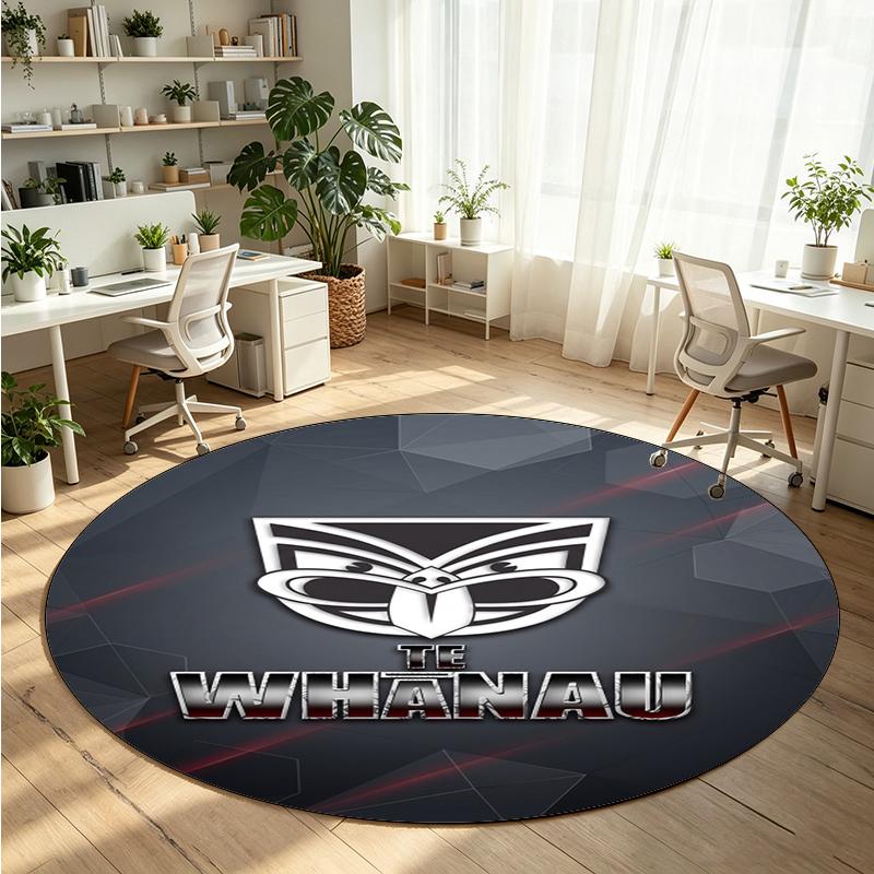 Wigan Warriors Printed Round Crystal Velvet Rug Soft Non Slip Floor Carpet For Bedroom Holiday Gift